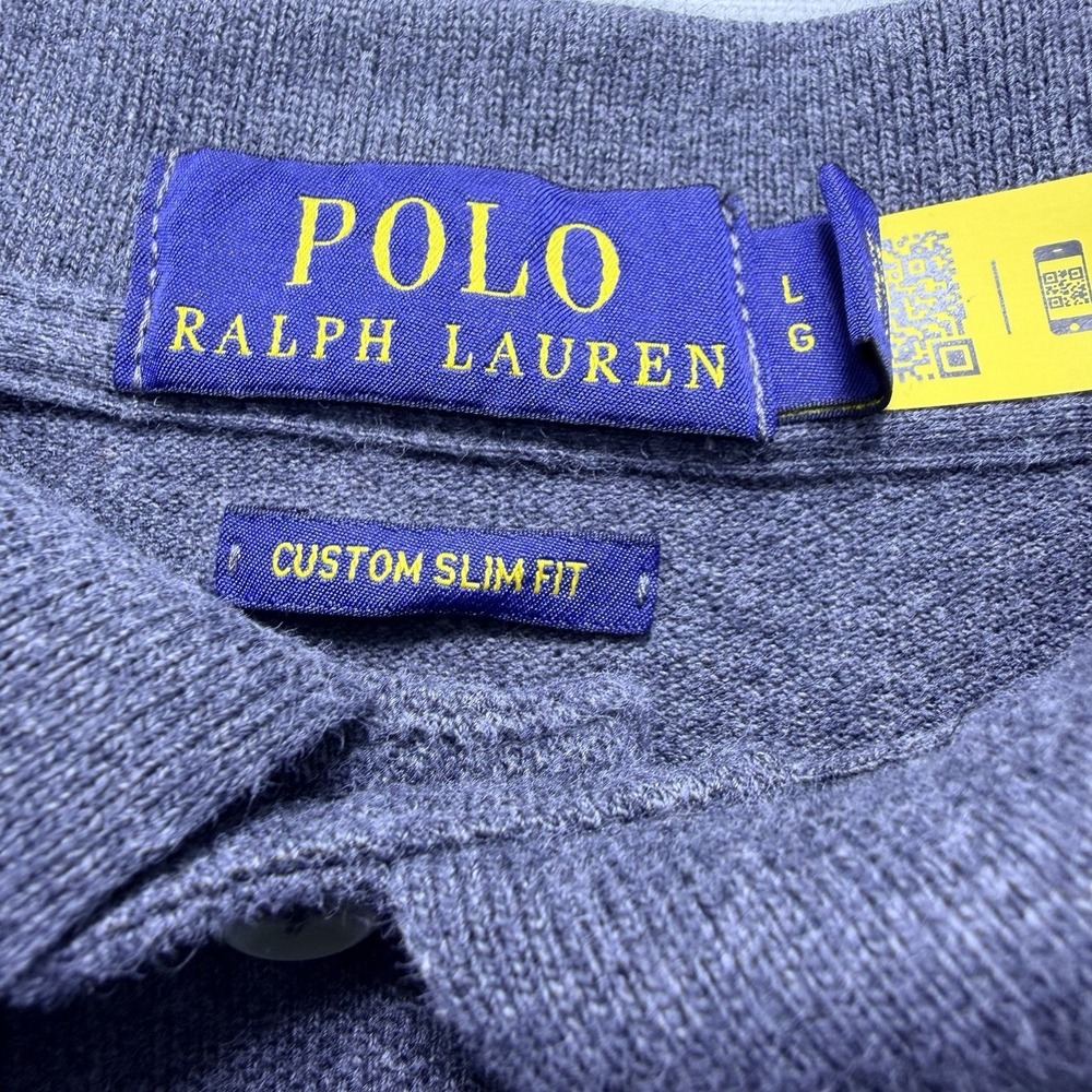 Polo Ralph Lauren Large  Custom Slim Fit Long Sleeve Gray Preppy Sweatshirt - Picture 7 of 8